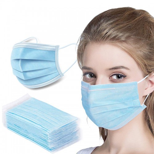 50 Pack 3-Ply Disposable Face Masks 