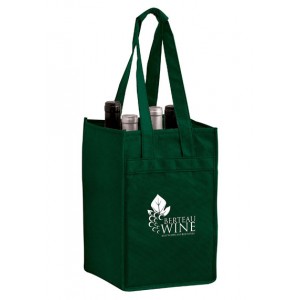 Vineyard Collection 4 Bottle Non-Woven Wine Tote Bag