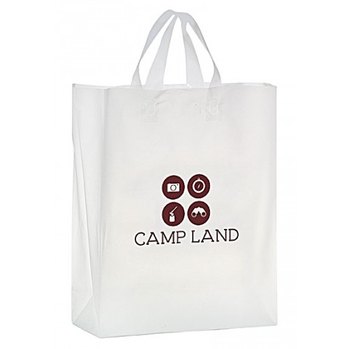 Clear Frosted Loop Shopper Bag - 13x16x5