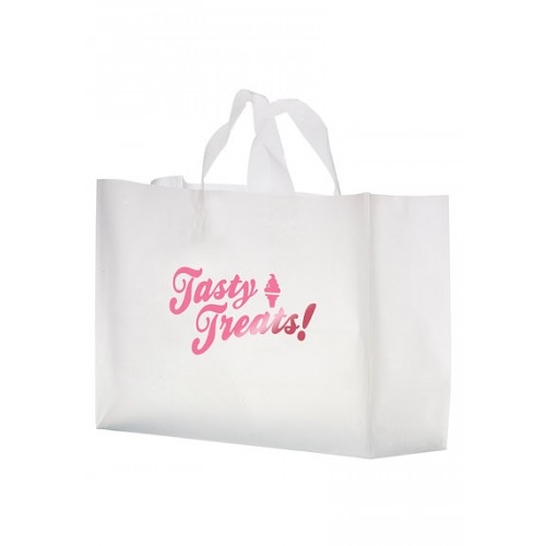 Clear Frosted Loop Shopper Bag - 16x12x6