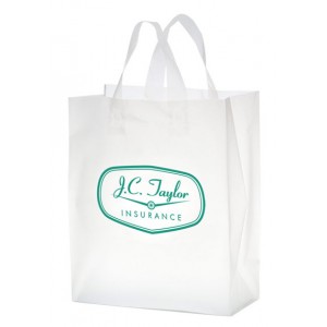 Clear Frosted Loop Shopper Bag - 8x11x4
