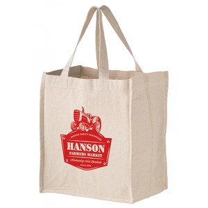 Heavyweight Cotton Grocery Bag with 4 Fold-Away Bottle Holders