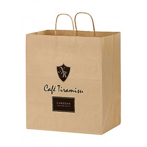 Natural Kraft Paper Take-Out Twisted Paper Handle Shopper - 14.5x16.25x9