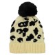 Embroidered Leopard Print Beanie