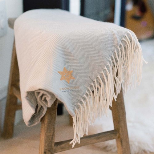 Embroidered Eastport Herringbone Blanket