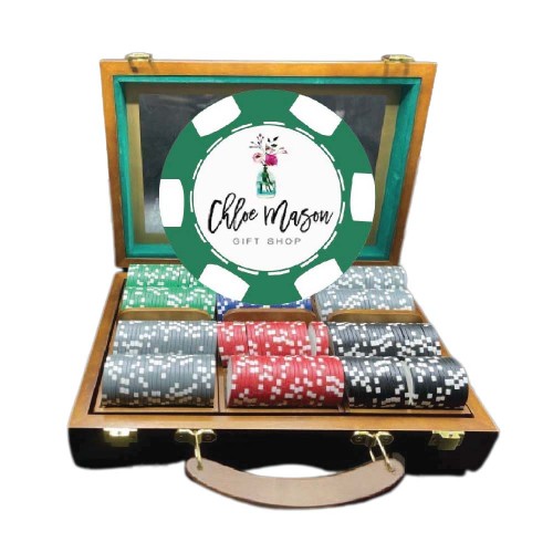 300 Walnut Luxury Custom Poker Chip Set - 6 Stripe