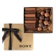 6 Piece Gold / Silver Custom Cookie Gift Box with Sea Salt Caramels