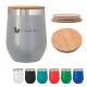12oz Vinay Stemless Wine Glass With Bamboo Lid