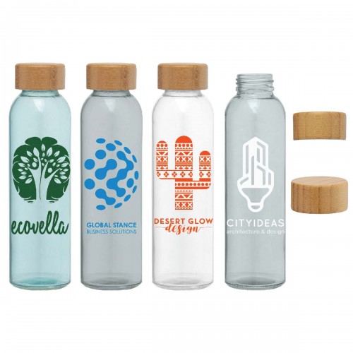 Alpine 17oz Glass Bottle with Bamboo Lid