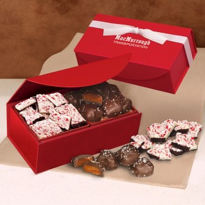 Chocolate Sea Salt Caramels & Peppermint Bark Medium Gift Box