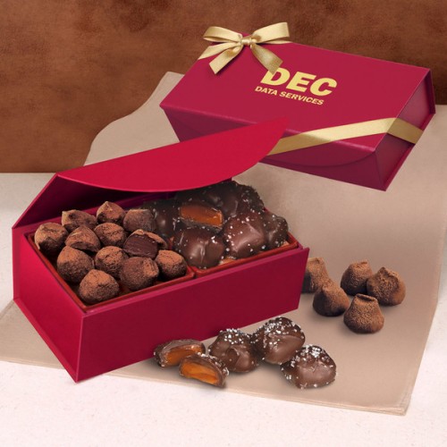 Chocolate Sea Salt Caramels & Cocoa Dusted Truffles Medium Gift Box