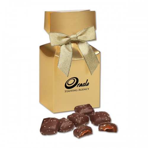 Chocolate Sea Salt Caramels Gift Box With Bow