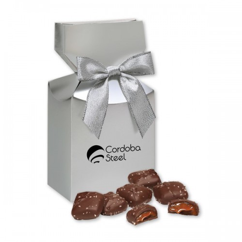 Chocolate Sea Salt Caramels Gift Box With Bow