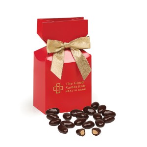 Dark Chocolate Covered Almonds Gift Box With Bow