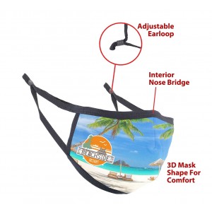 3D Shape Full Color Sublimation Mask With Adjusable Earloop