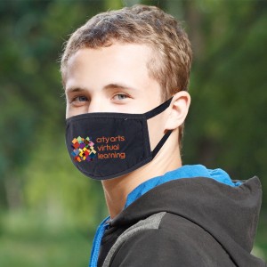 Youth Logo Reusable Face Masks - Black