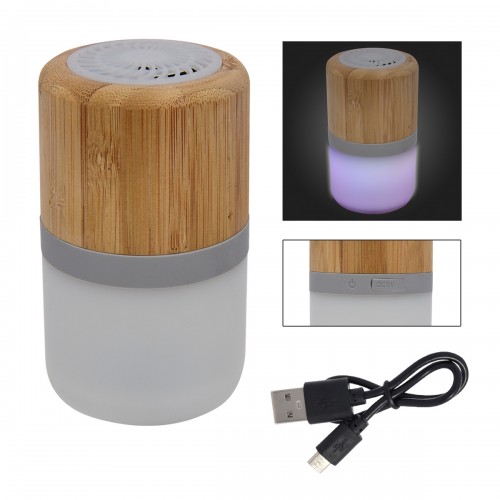 Lux Bamboo Wireless Light Up Bluetooth Speaker