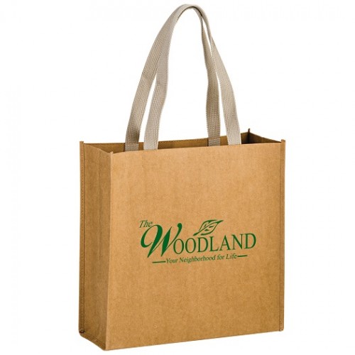 Tidal Wave Washable Kraft Paper Tote Bag with Web Handle