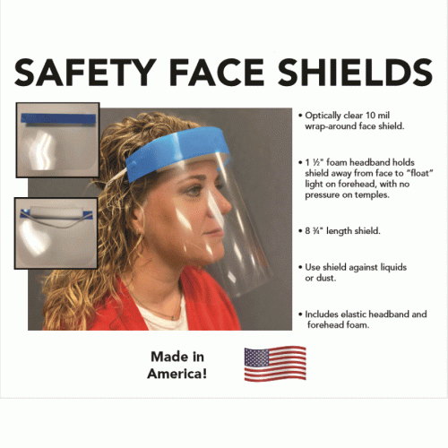 Custom Logo Safety Face Shields - Made In USA
