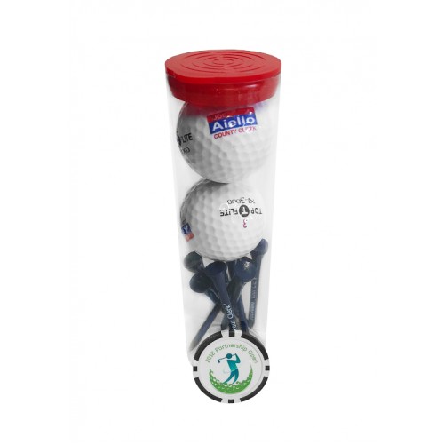 Custom Golf Ball Tube w/ Poker Chip Marker - 29PC - G