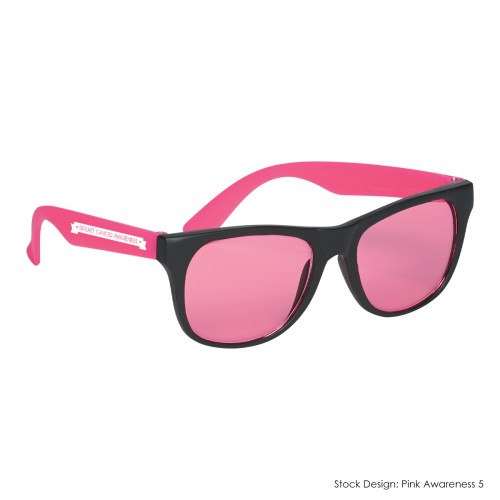 BREAST CANCER AWARENESS TINTED LENSES RUBBERIZED SUNGLASSES