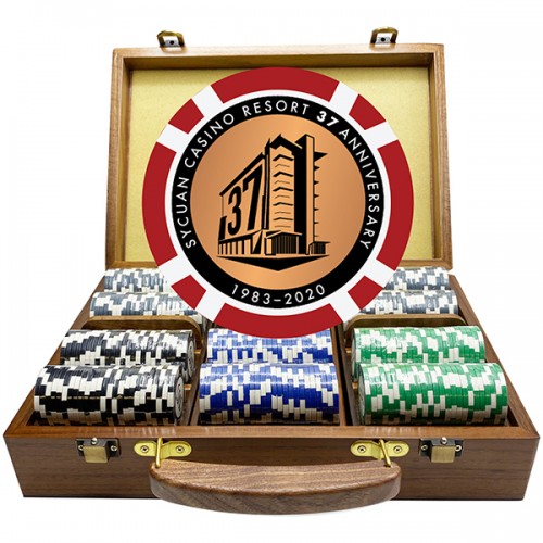 300 Walnut Luxury Custom Poker Chip Set - Chestnut Wood Case