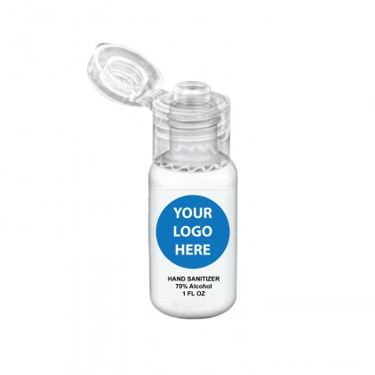 USA Made Logo Sanitizer 1 oz Gel Bottles - Round