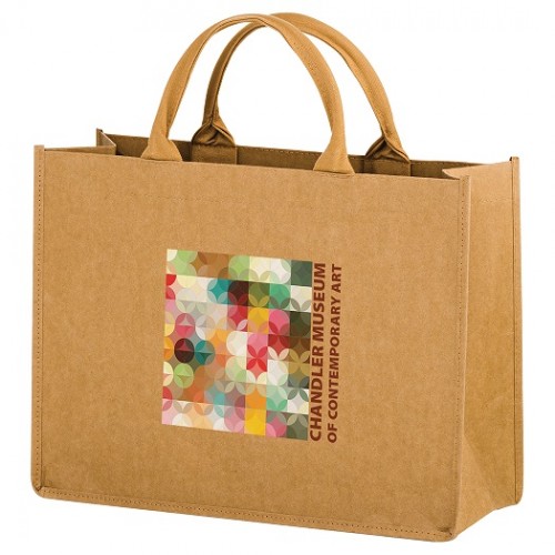 Full Color - Natural Kraft Paper Tote Bag w/ Web Handle - Hurricane