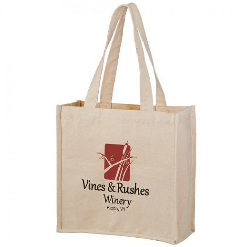 Heavyweight Wine Cotton Canvas Tote Bag - Personalized 
